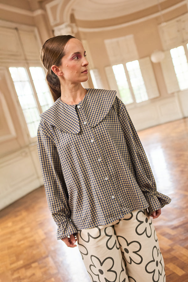 Blusa Victoria Vichy azul