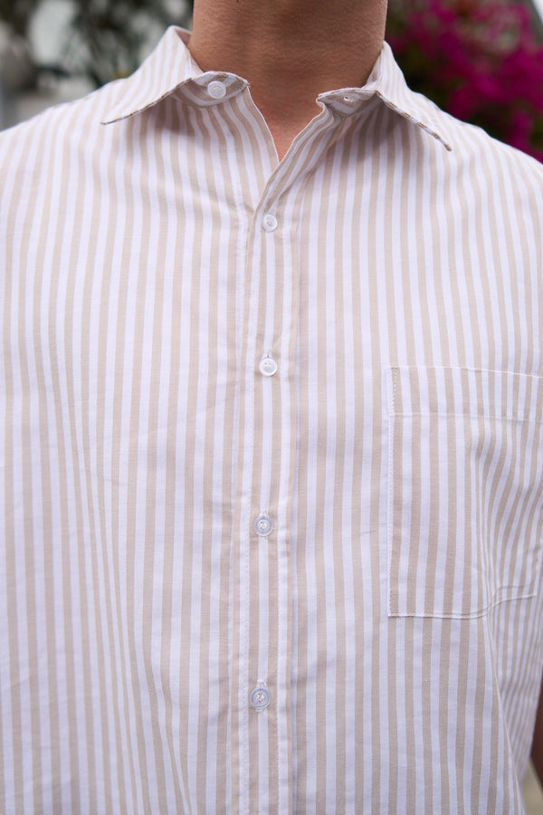 Camisa Kai rayas Beige