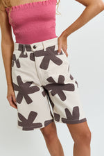 Bermuda Coco – Denim 100% algodón con estampado artesanal