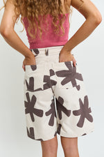 Bermuda Coco – Denim 100% algodón con estampado artesanal